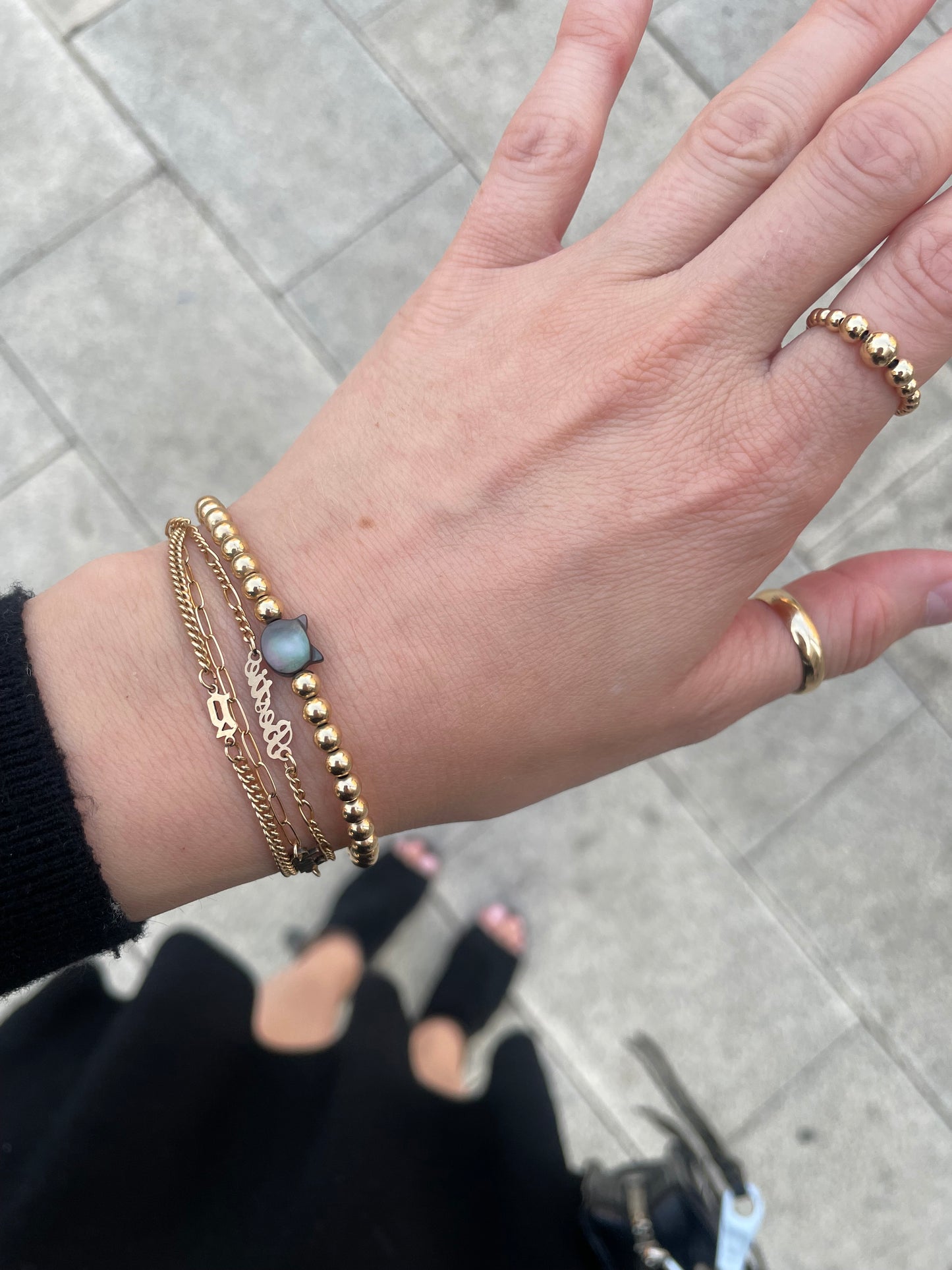 Mother of Pearl Cat Bracelet