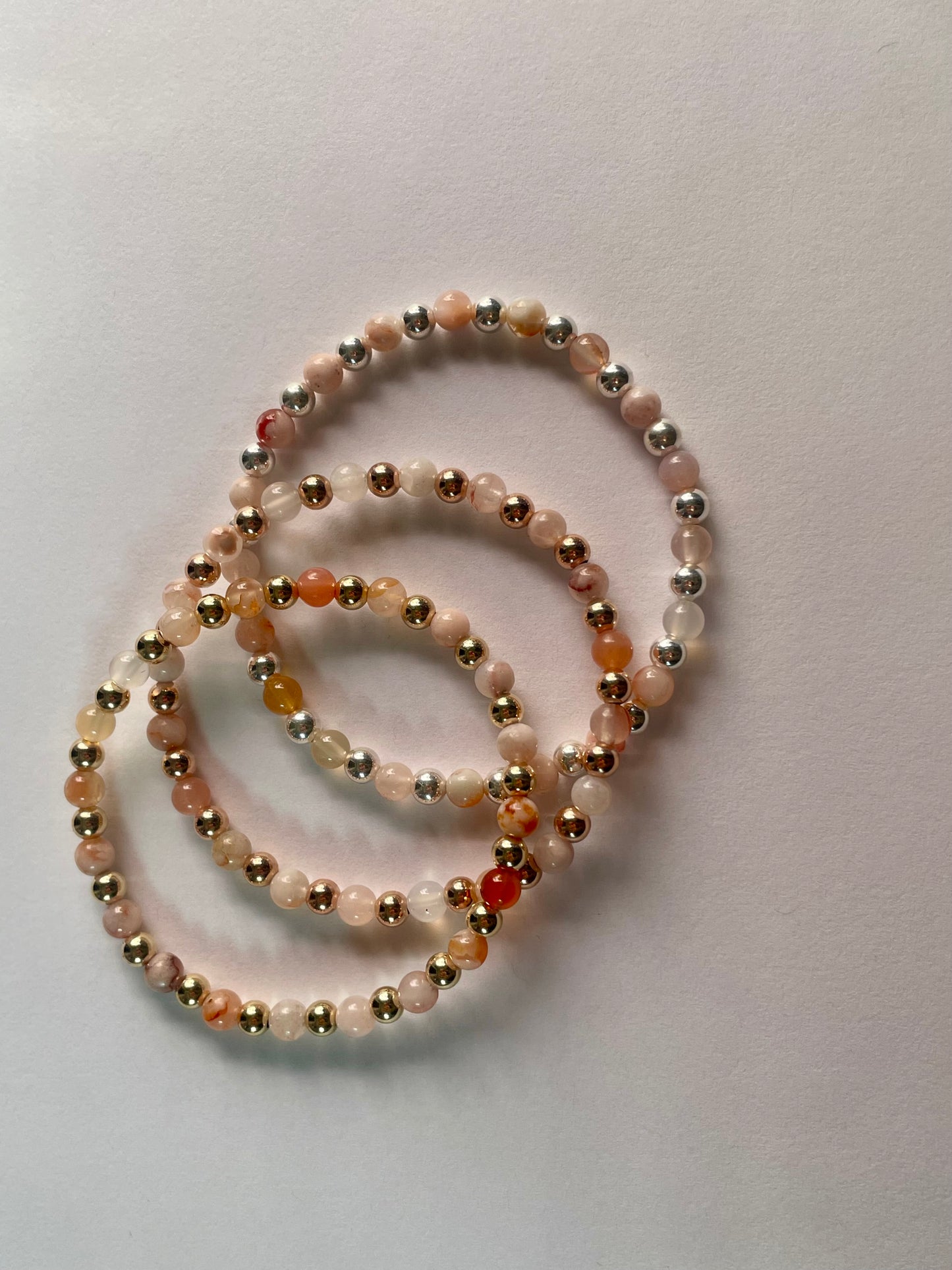 Roma Bracelet - Cherry Blossom Agate