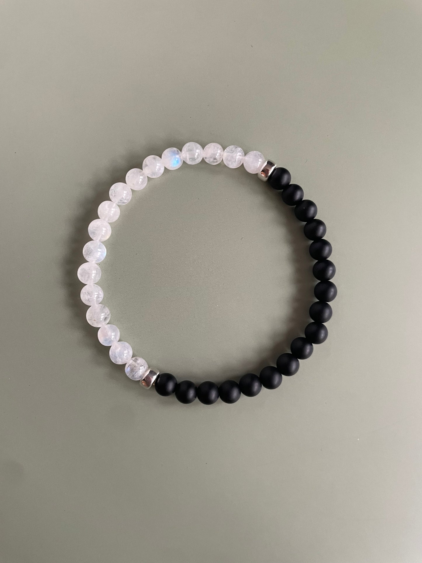 Onyx Moonstone Duo Bracelet