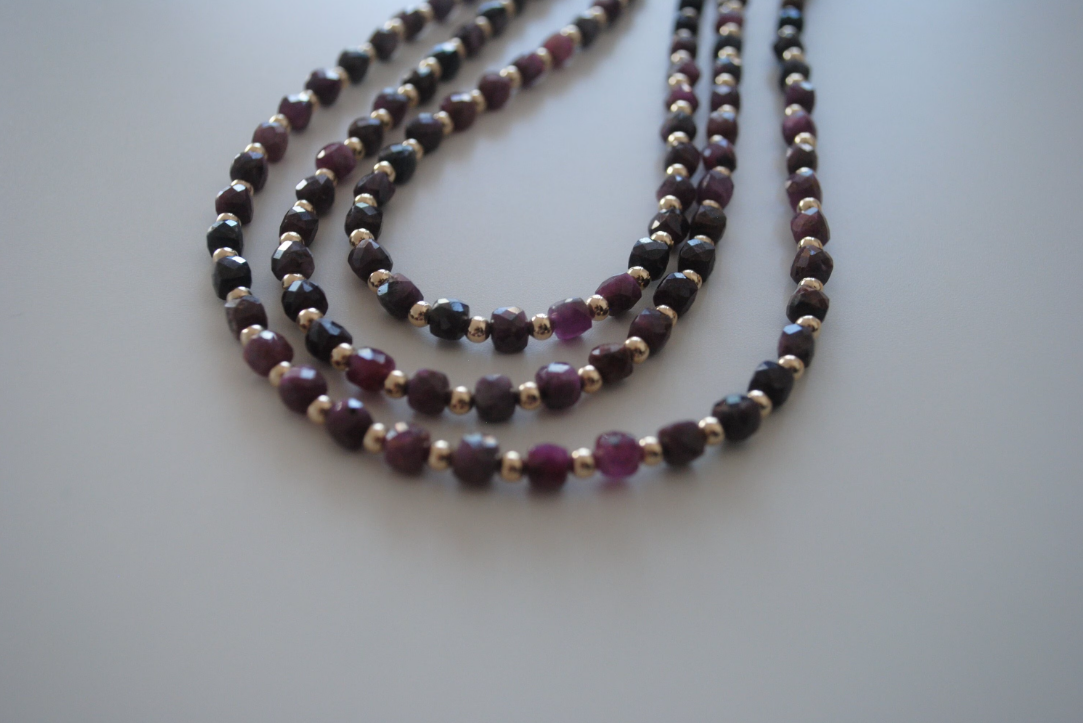 Natural ruby necklace sale