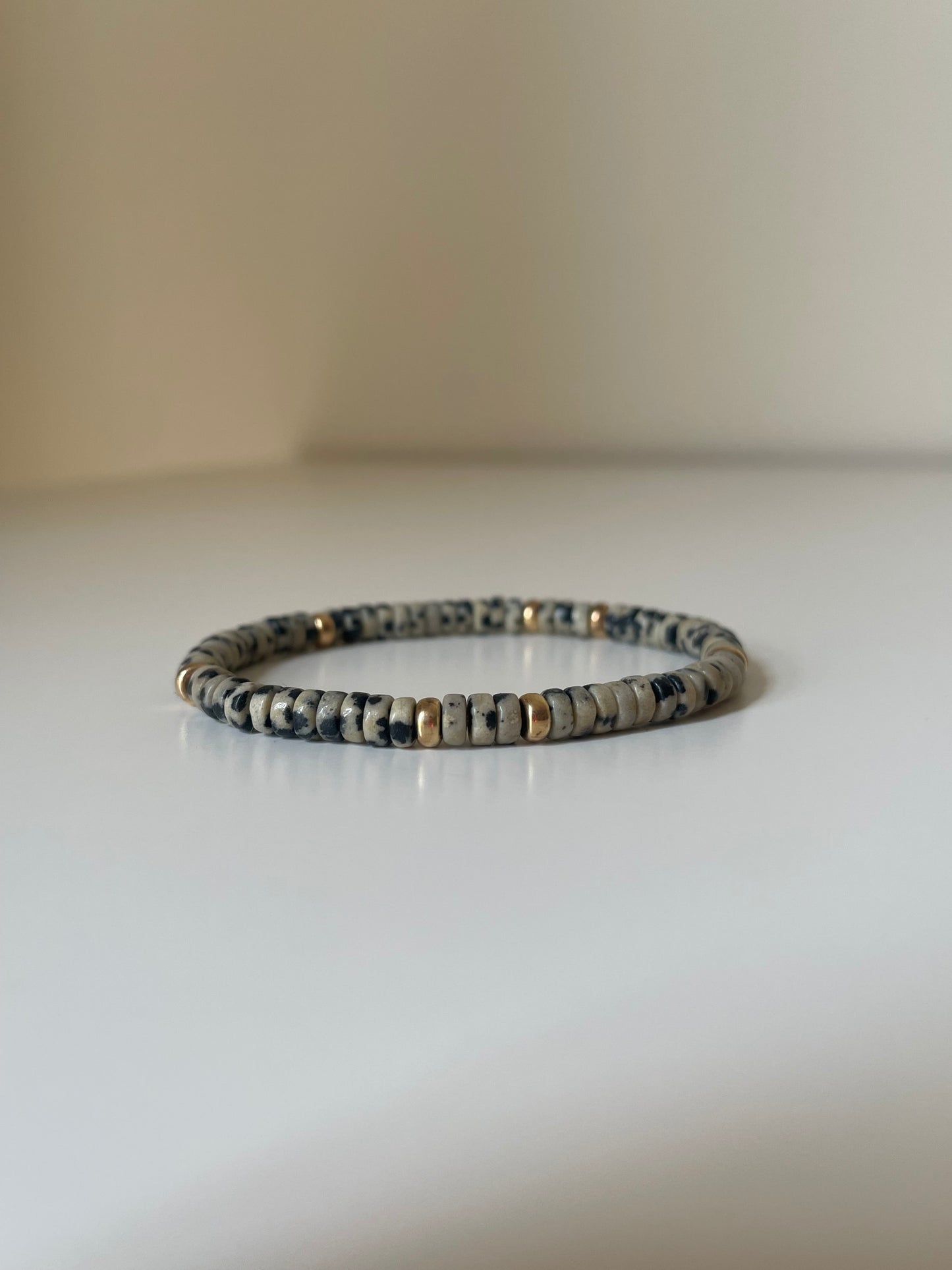 Dalmatian Jasper Heishi Bracelet