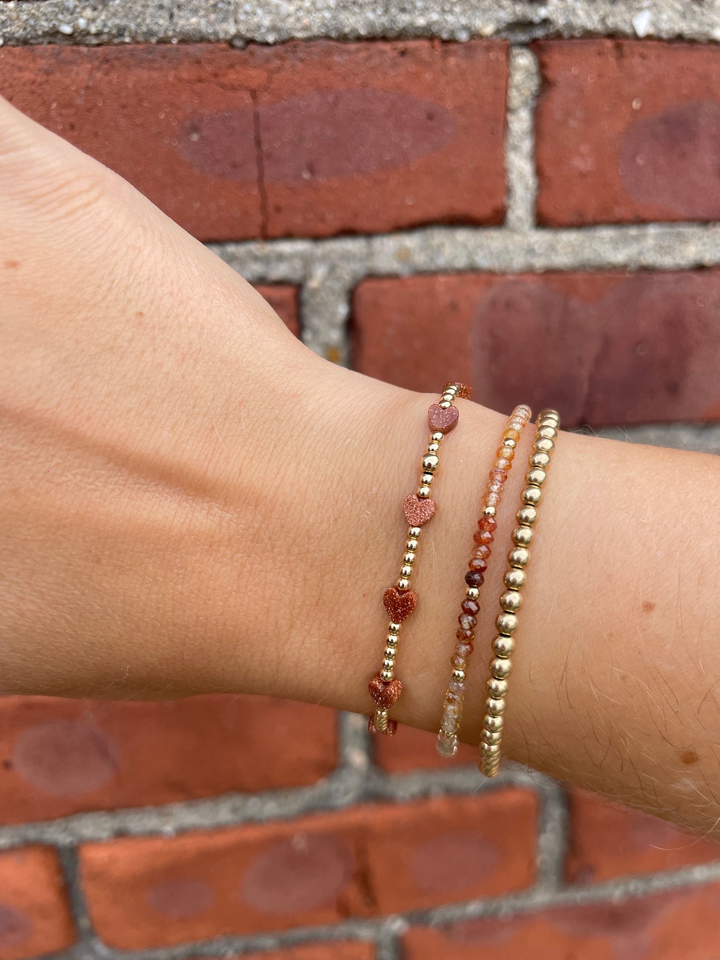 Goldstone Heart Bracelet