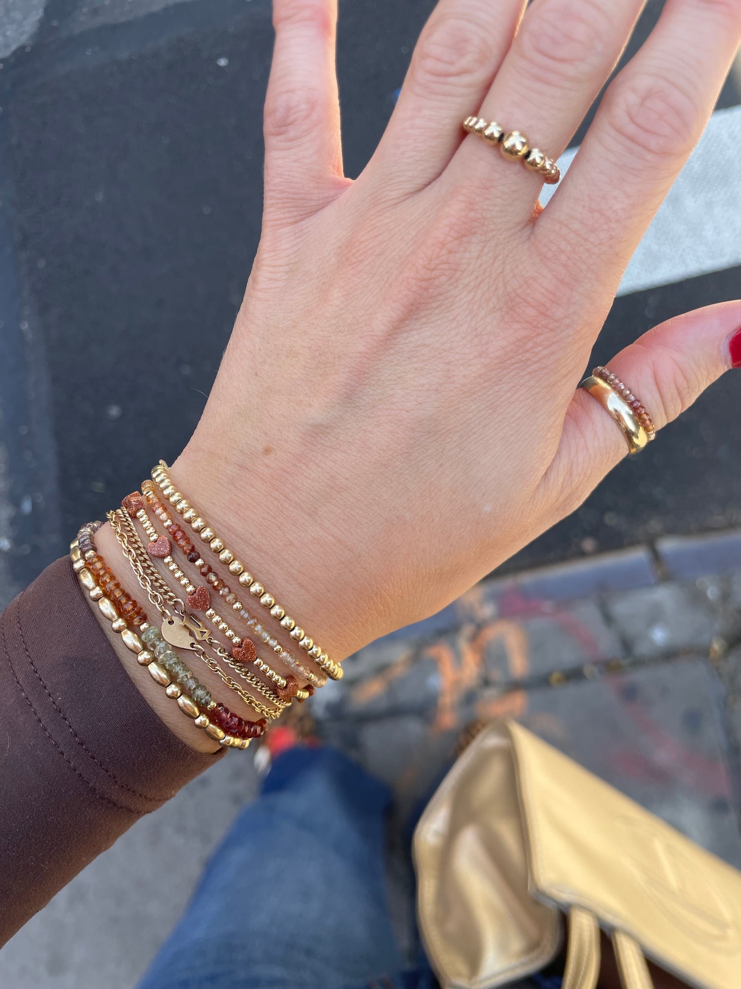 Goldstone Heart Bracelet