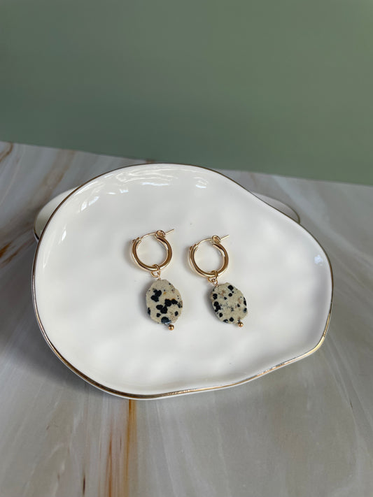 Dalmatian Jasper Hoops