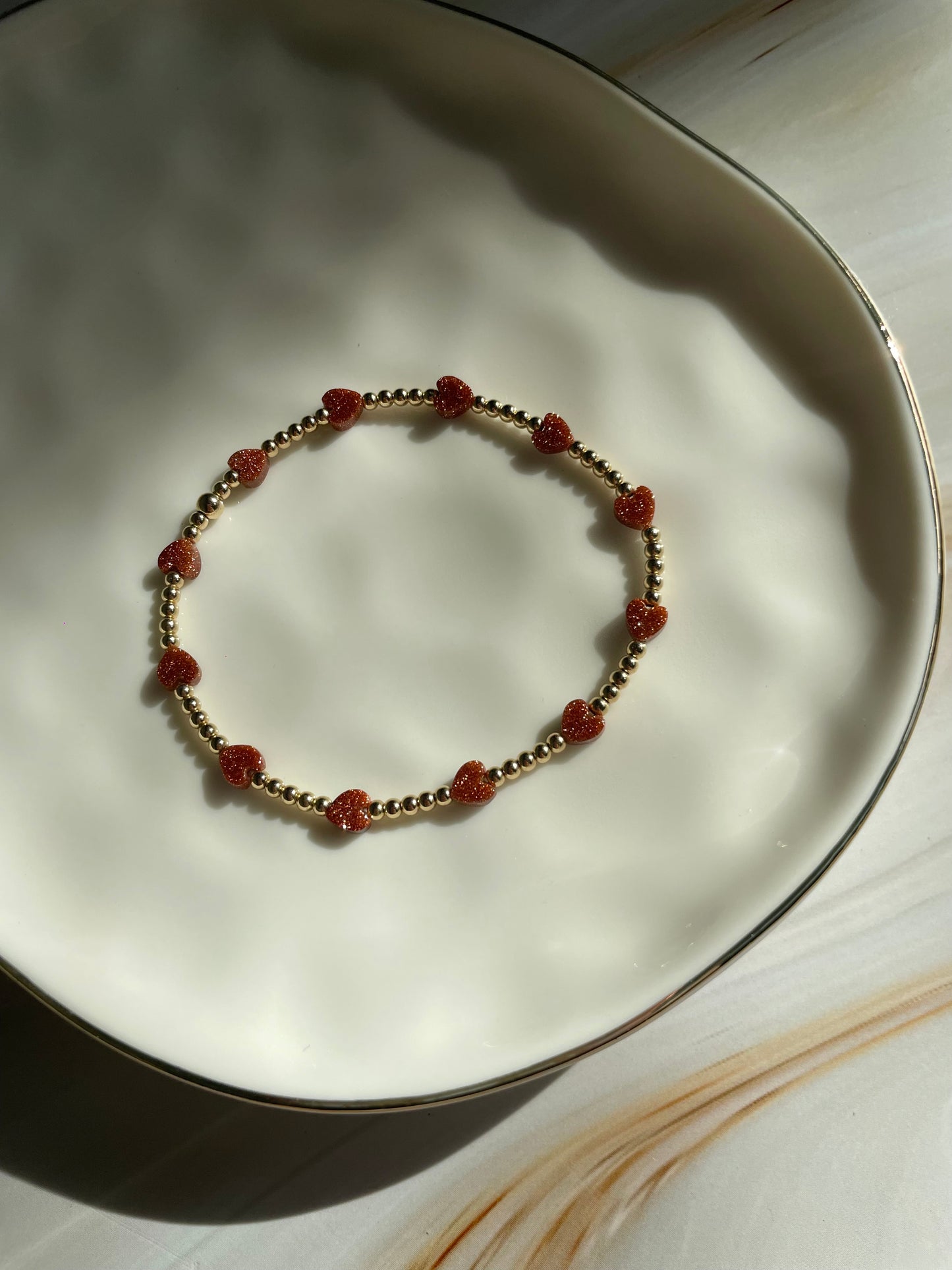 Goldstone Heart Bracelet