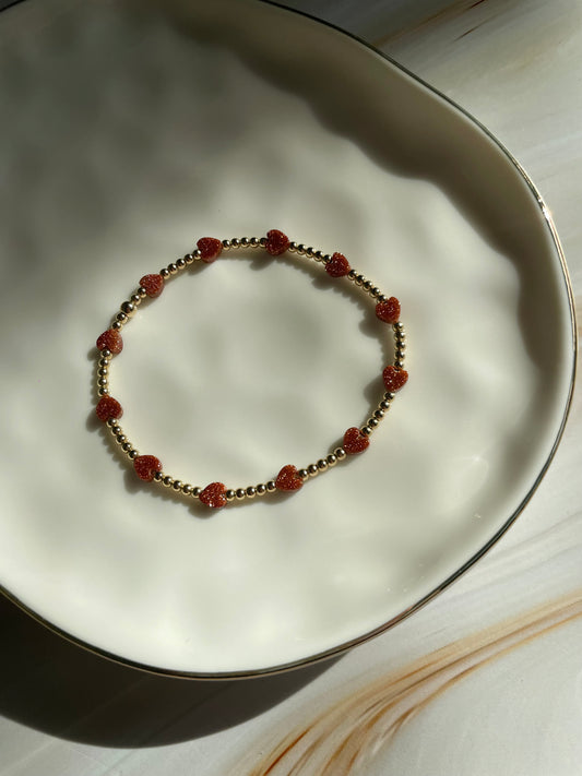 Goldstone Heart Bracelet