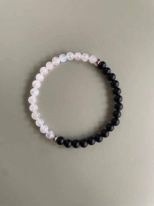 Onyx Moonstone Duo Bracelet