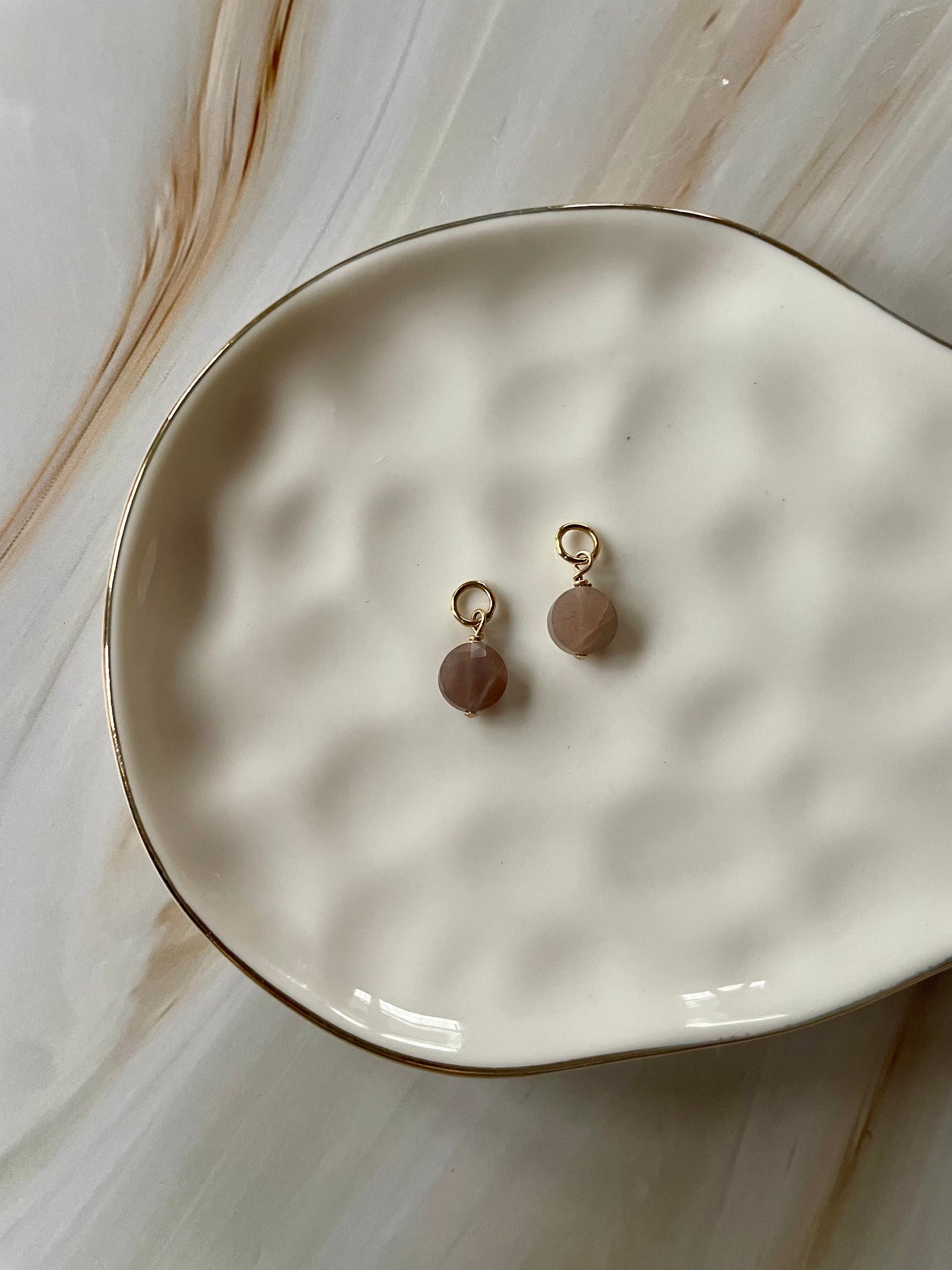 Chocolate Moonstone Hoops